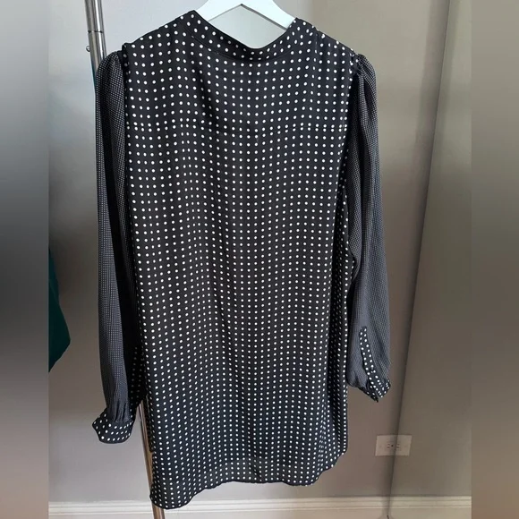 ANN KLEIN Black/ White Long Sleeve Top in XL - Picture 3 of 11